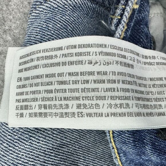 Abercrombie Fitch Mom Jeans Womens 25/0 Blue Medium Wash Destroyed Relaxed Denim - Picture 16 of 16